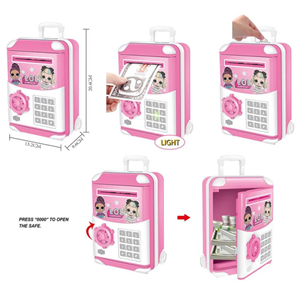 گاوصندوق رمز دار اسباب بازی طرح ال او ال سوپرایز TROLLEY CASE Piggy Bank LOL Surprise_اسباب بازی